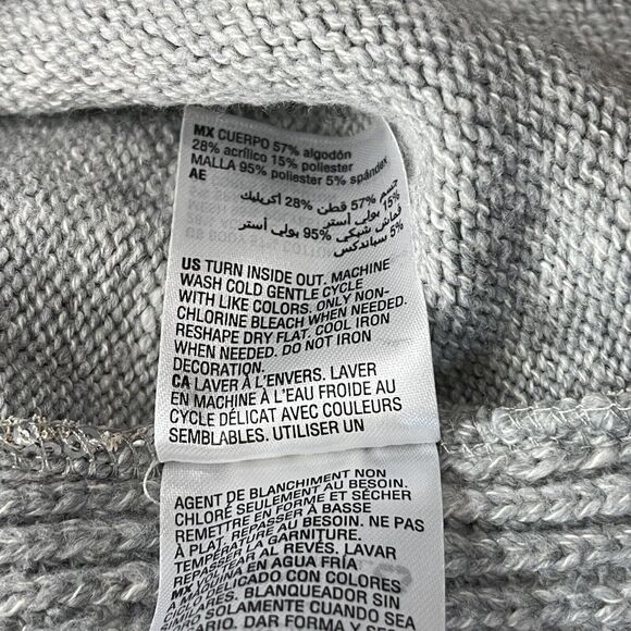 INC International Concepts Small Tunic Sweater Sequins Long Sleeves Stretch Gray - Picture 7 of 9